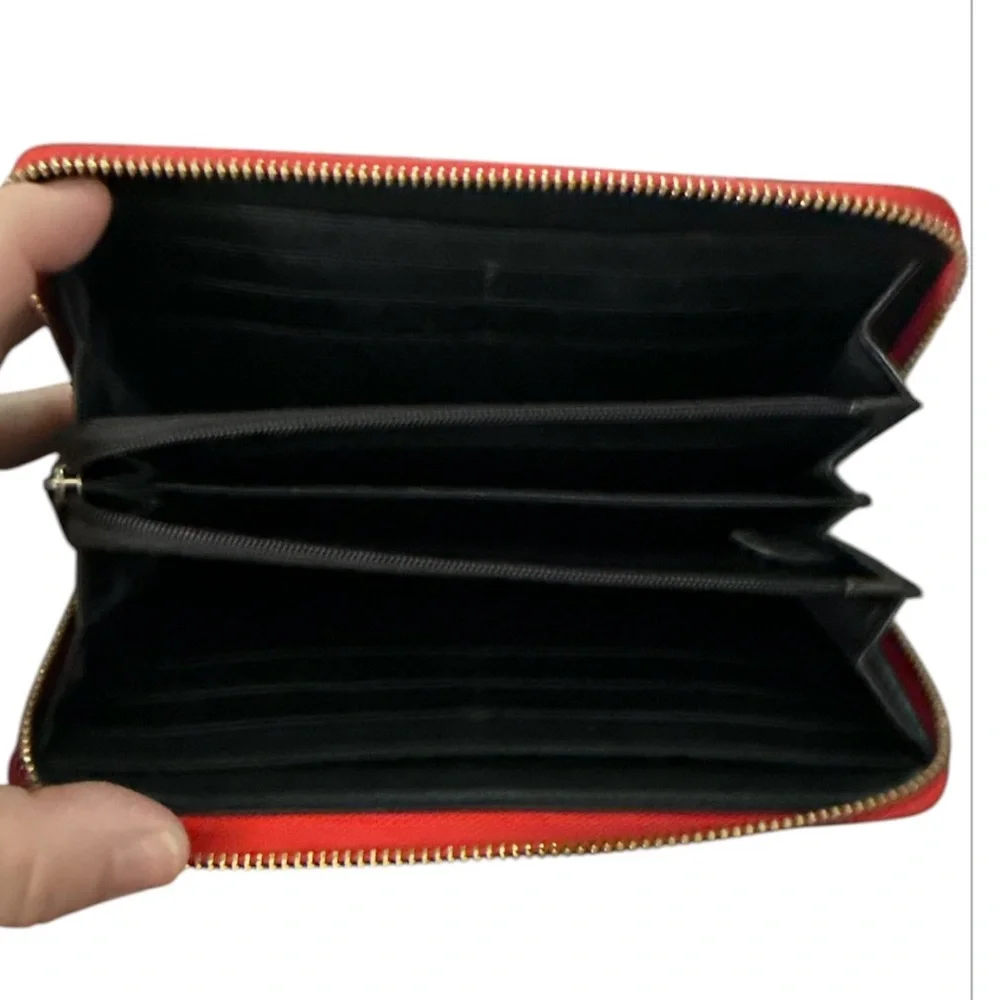 Kate Spade Polka Dot Zip Around Wallet Red & Pink